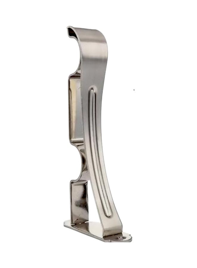 Classic Silver Double Metal Curtain Bracket Set (21cm) - Image 2